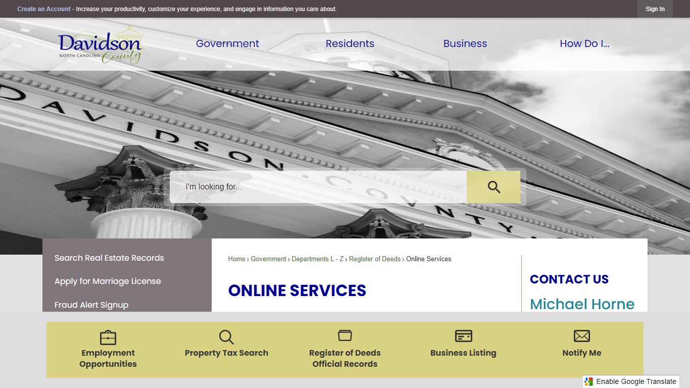 Online Services | Davidson County, NC